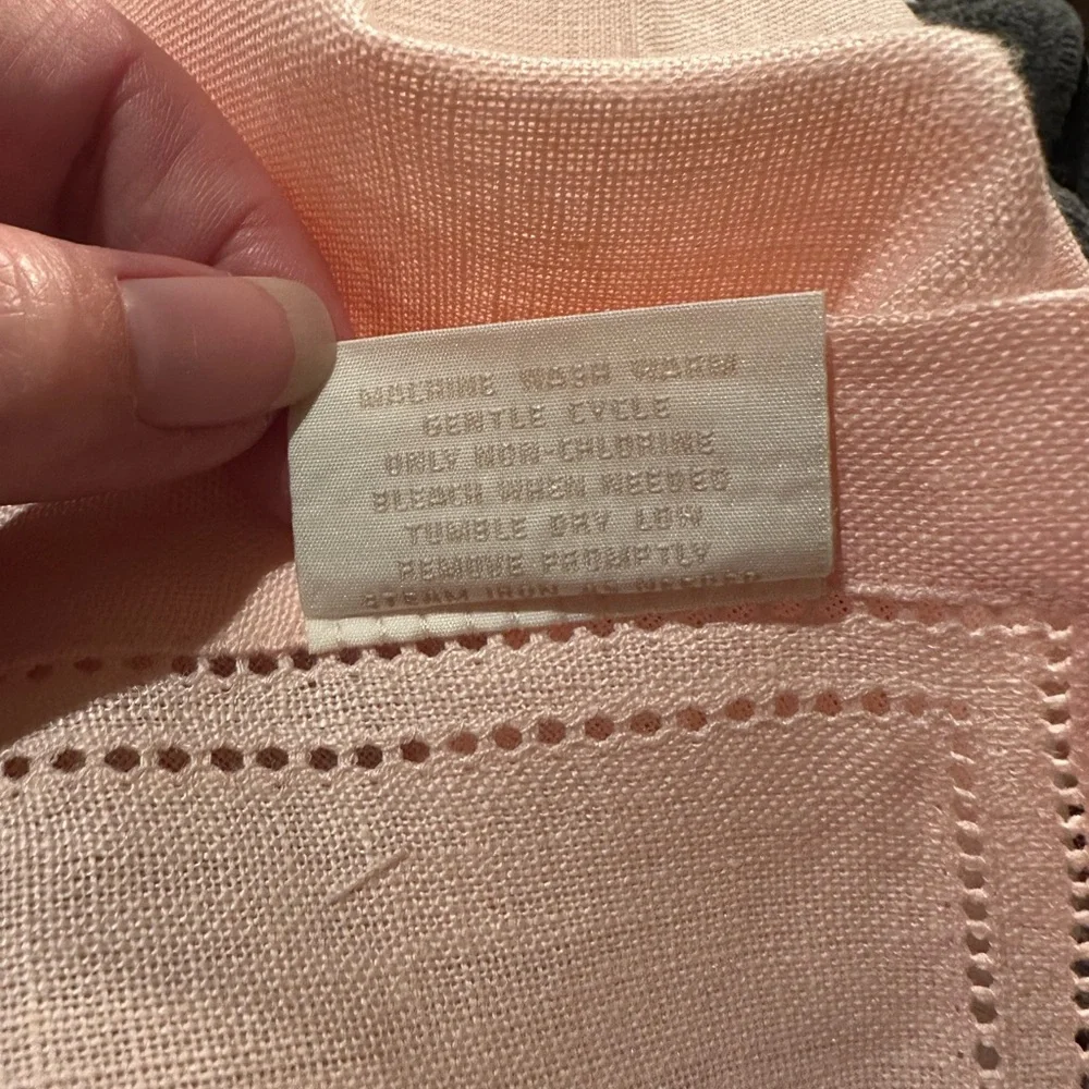 Williams Sonoma Pink Linen Double Hemstitch Napkins